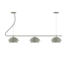 Montclair Light Works CHAX445-24-L12 - 3-Light Linear Nest LED Chandelier, Moss Green