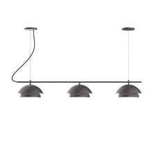 Montclair Light Works CHAX445-57-C21-L12 - 3-Light Linear Nest LED Chandelier with White SJT Cord, Bronze Matte