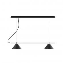 Montclair Light Works CHBX445-41-L12 - 2-Light Linear Nest LED Chandelier, Black