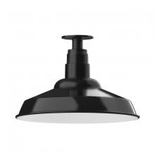 Montclair Light Works FMB184-41 - 16" Warehouse shade, flush mount ceiling light, Black