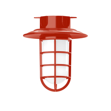 Montclair Light Works FMC052-26 - 8 1/4" Vaportite flush mount ceiling light, Vermillion