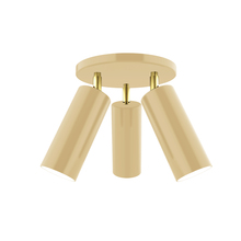 Montclair Light Works FMH440-17-91 - Martin 3-light Flush Mount, Ivory with Brushed Brass Swivels
