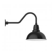 Montclair Light Works GNB107-41 - 14" Cafe shade, gooseneck wall mount, Black
