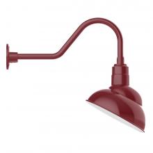 Montclair Light Works GNB121-55-L12 - 12" Emblem shade LED Gooseneck Wall mount, Barn Red