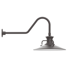 Montclair Light Works GNC143-57 - 18" Homestead shade, gooseneck wall mount, Bronze Matte