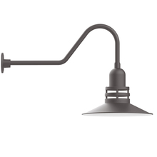 Montclair Light Works GNC149-57 - 16" Atomic shade, gooseneck wall mount, Bronze Matte