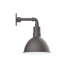 Montclair Light Works GNM115-57 - 10" Deep Bowl shade, straight arm wall mount, Bronze Matte