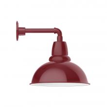 Montclair Light Works GNN107-55-L13 - 14" Cafe shade, LED Straight Arm Wall mount, Barn Red