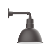 Montclair Light Works GNN116-57 - 12" Deep Bowl shade, Straight Arm wall mount, Bronze Matte