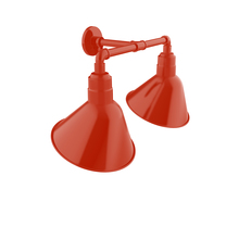 Montclair Light Works GNR103-26 - Angle 12" 2-Light Straight Arm Wall Light in Vermillion