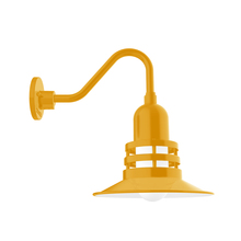 Montclair Light Works GNV148-21 - 12" Atomic shade, Gooseneck wall mount, Bright Yellow