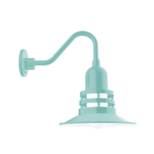 Montclair Light Works GNV148-48 - 12" Atomic shade, Gooseneck wall mount, Sea Green