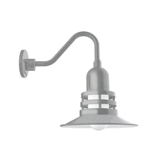 Montclair Light Works GNV148-49 - 12" Atomic shade, Gooseneck wall mount, Painted Galvanized