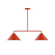 Montclair Light Works MSG422-26 - 2-Light Pinnacle Linear Pendant, Vermillion