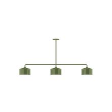 Montclair Light Works MSN419-22 - 3-Light Axis Linear Pendant, Fern Green