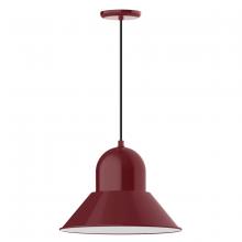 Montclair Light Works PEB125-55-C21 - 16" Prima shade, pendant with white cord and canopy, Barn Red