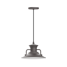 Montclair Light Works PEB142-57-C21 - 12" Homestead shade, pendant with white cord and canopy, Bronze Matte