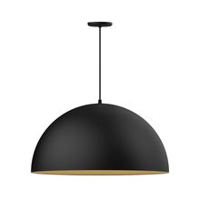 Montclair Light Works PEB230-41-75-C21-L14 - 30" XL Choices Shallow Dome Shade, medium base, white cord w/ canopy, Black w/ Gold Matte Interi