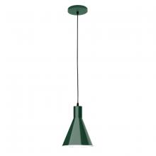 Montclair Light Works PEB416-42-C21 - 8" Jerome shade, white cord with canopy, Forest Green
