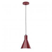Montclair Light Works PEB416-55 - 8" Jerome shade, black cord with canopy, Barn Red