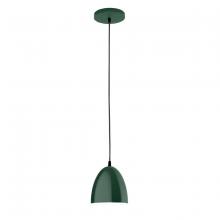 Montclair Light Works PEB417-42-C21 - 6" Jill shade, white cord with canopy, Forest Green