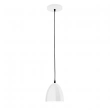 Montclair Light Works PEB417-44 - 6" Jill shade, black cord with canopy, White