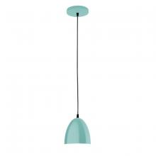 Montclair Light Works PEB417-48 - 6" Jill shade, black cord with canopy, Sea Green