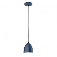 Montclair Light Works PEB417-50 - 6" Jill shade, black cord with canopy, Navy