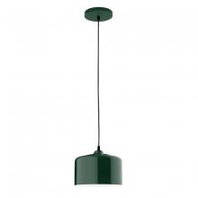 Montclair Light Works PEB419-42 - 8.5" Julia shade, black cord with canopy, Forest Green