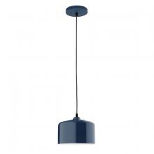 Montclair Light Works PEB419-50-C21 - 8.5" Julia shade, white cord with canopy, Navy