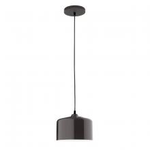 Montclair Light Works PEB419-51-C21 - 8.5" Julia shade, white cord with canopy, Architectural Bronze