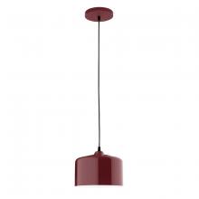 Montclair Light Works PEB419-55 - 8.5" Julia shade, black cord with canopy, Barn Red