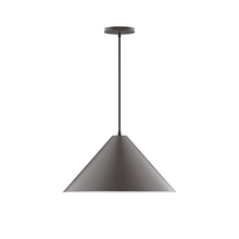 Montclair Light Works PEB423-57-C21 - 18" Pinnacle Pendant, white cord with canopy, Bronze Matte