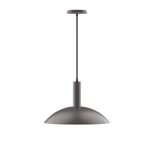 Montclair Light Works PEBX476-57-C21 - 16" Glow Pendant, white cord with canopy, Bronze Matte