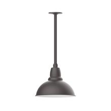 Montclair Light Works STA106-57 - 12" Cafe shade, stem mount pendant with canopy, Bronze Matte