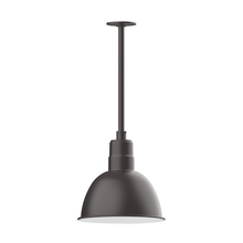 Montclair Light Works STA116-57 - 12" Deep Bowl shade, stem mount pendant with canopy, Bronze Matte