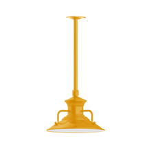 Montclair Light Works STA142-21 - 12" Homestead shade, stem mount pendant with canopy, Bright Yellow