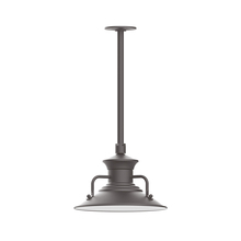 Montclair Light Works STA142-57 - 12" Homestead shade, stem mount pendant with canopy, Bronze Matte