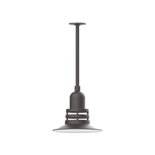Montclair Light Works STA148-57 - 12" Atomic shade, stem mount pendant with canopy, Bronze Matte