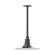 Montclair Light Works STA158-57 - 12" Radial shade, stem mount pendant with canopy, Bronze Matte