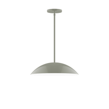 Montclair Light Works STG438-24 - 16" Plateau Stem Hung Pendant, Moss Green