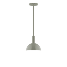Montclair Light Works STGX456-24 - 8" Ray Stem Hung Pendant, Moss Green