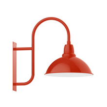 Montclair Light Works WMF109-26 - 18" Cafe shade, wall mount light, Vermillion