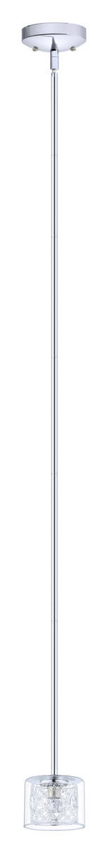 Eglo 200268A - 1 LT Mini Pendant w/ Chrome Finish & Clear Glass Shade Surrounding Spiral Chrome Accent