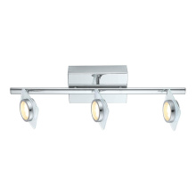 Eglo 200377A - 3 LT Integrated LED Track Light w/ Chrome Finish & Chrome w/ Clear Glass Adjustable Lamp Heads