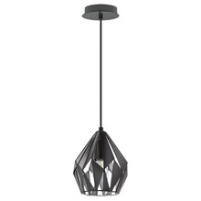 Eglo 202035A - 1 LT Pendant w/ Black Finish & Black w/ Silver Interior Geometric Metal Shade
