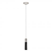Eglo 202299A - 1 LT Mini Pendant w/ Matte Nickel Finish & Matte Black Shade w/ Matte Nickel Accent