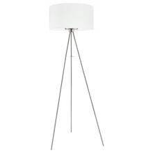 Eglo 202343A - 1 LT Floor Lamp w/ Matte Nickle Finish & White Fabric Shade