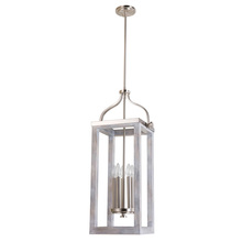 Eglo 203296A - 5 LT Open Frame Pendant w/ Brushed Nickel & Painted Grey Driftwood Effect Finish