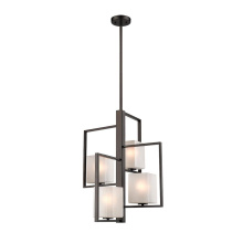 Eglo 203539A - 4 LT Pendant w/ Oil Rubbed Bronze Finish & Opal Glass Shades